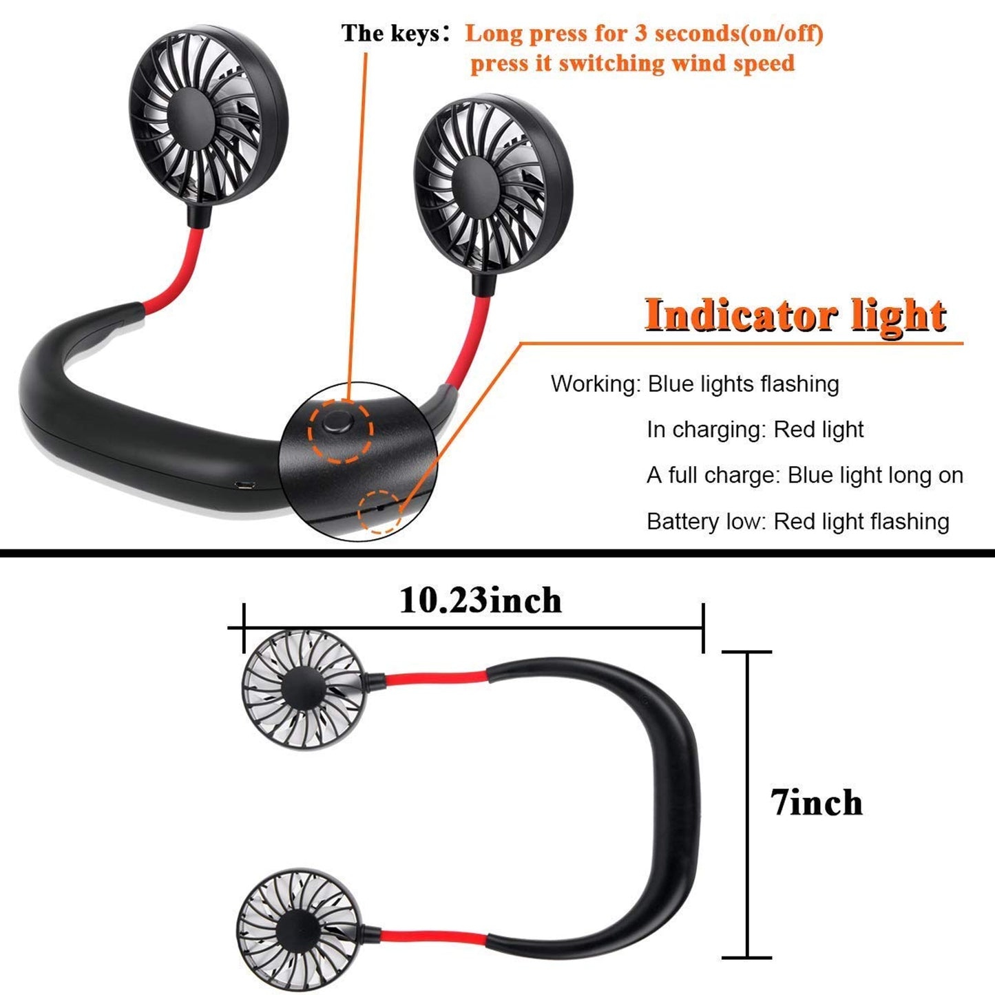 Portable Hand-Free Neck Fan