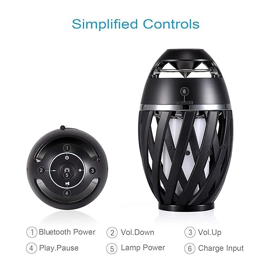 Flame Atmosphere Speaker(Wireless), Atmosphere Torch Bluetooth Speakers: Portable Outdoor Stereo Speaker featuring HD Audio and Enhanced Bass, accompanied by LED Warm Yellow Flickering Lights