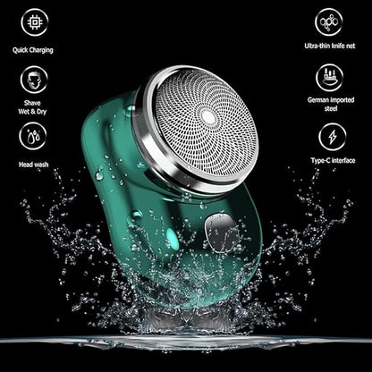 Compact Portable Electric Shaver: Wet/Dry, One-Button Operation for Men