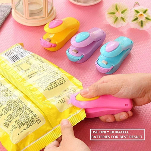 Portable mini sealing machine battery operated(Useful for Food Storage Vacuum Bag, Chip, Plastic, Snack Bags)