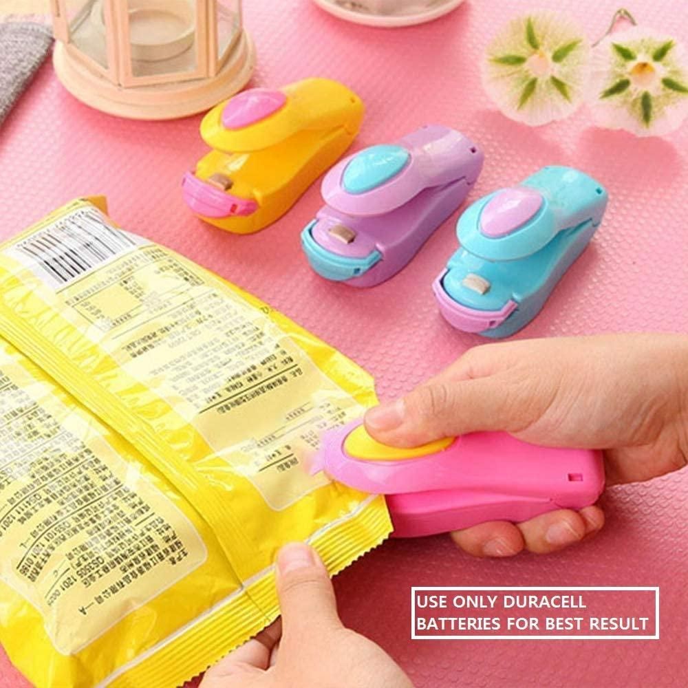 Portable mini sealing machine battery operated(Useful for Food Storage Vacuum Bag, Chip, Plastic, Snack Bags)